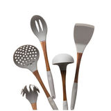 Heat Resistance Silicone Cooking Tools with Wooden Handle