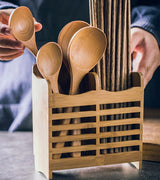 Bamboo Cutlery Storage Rack