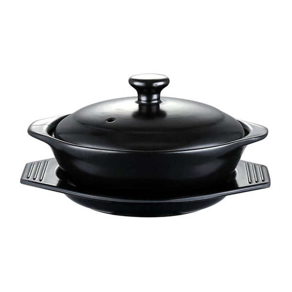 Black Enameled Rice Cooking Pot