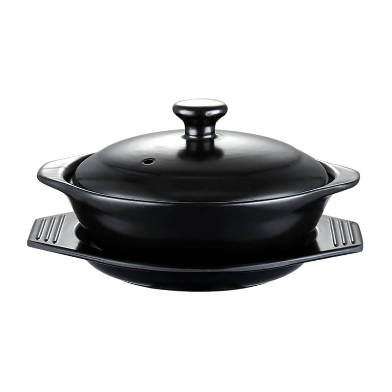 Black Enameled Rice Cooking Pot