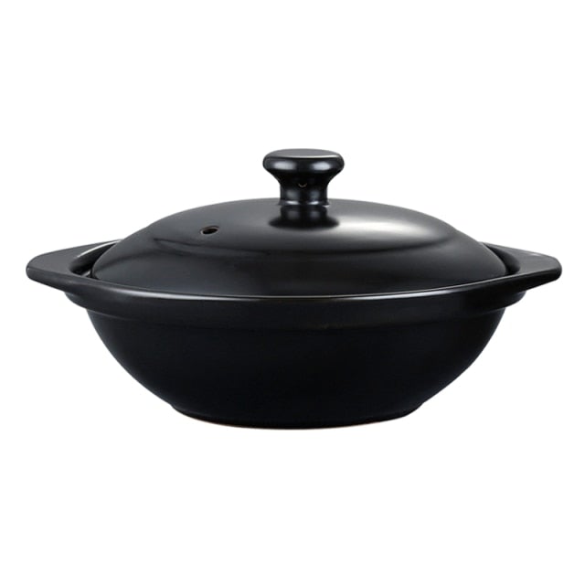 Black Enameled Rice Cooking Pot