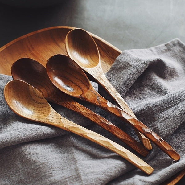 Wooden Spoon Long Handle Tableware