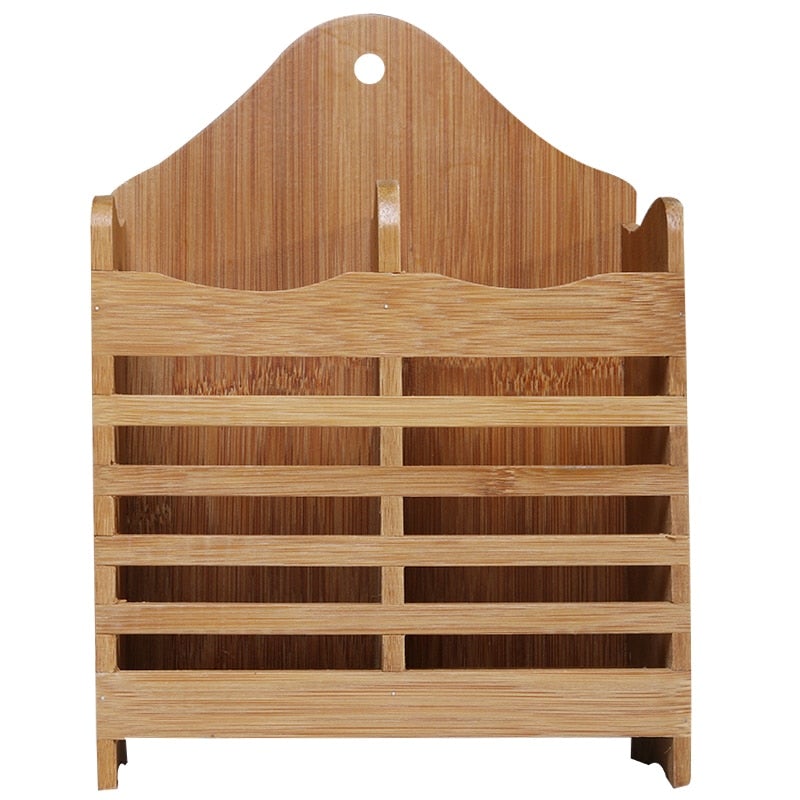 Bamboo Cutlery Storage Rack