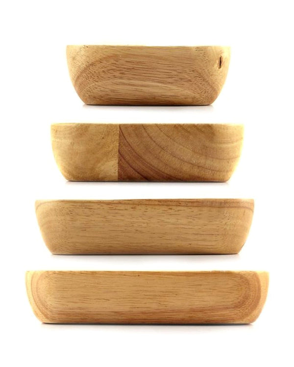 Square Wood Food Bowl