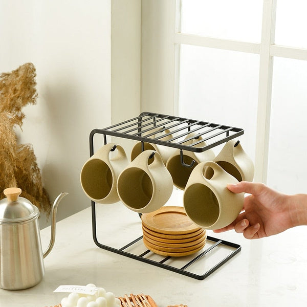 Ceramic Mug Hanging With Storage Rack
